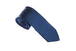 Синя однотонна краватка