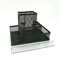 Настільна підставка органайзер на 4 відділення, металева Чорна, арт. IMG3684B