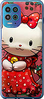 Силиконовый Чехол на Motorola Edge S hello kitty1