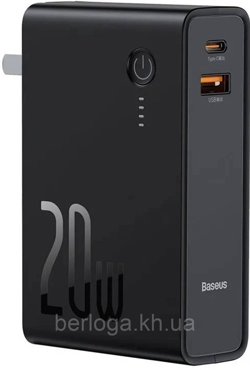 Зовнішній акумулятор (павербанк) Baseus Power Station 2 Power Bank Adaptor 10000mAh 20W CN Black (PPNL010001)