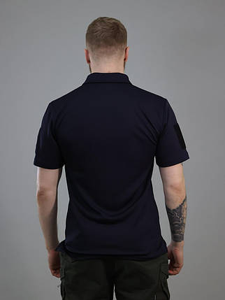 Футболка поло Coolmax ДСНС,Потовідвідна дихаюча чоловіча футболка з липучками темно-синя, фото 2