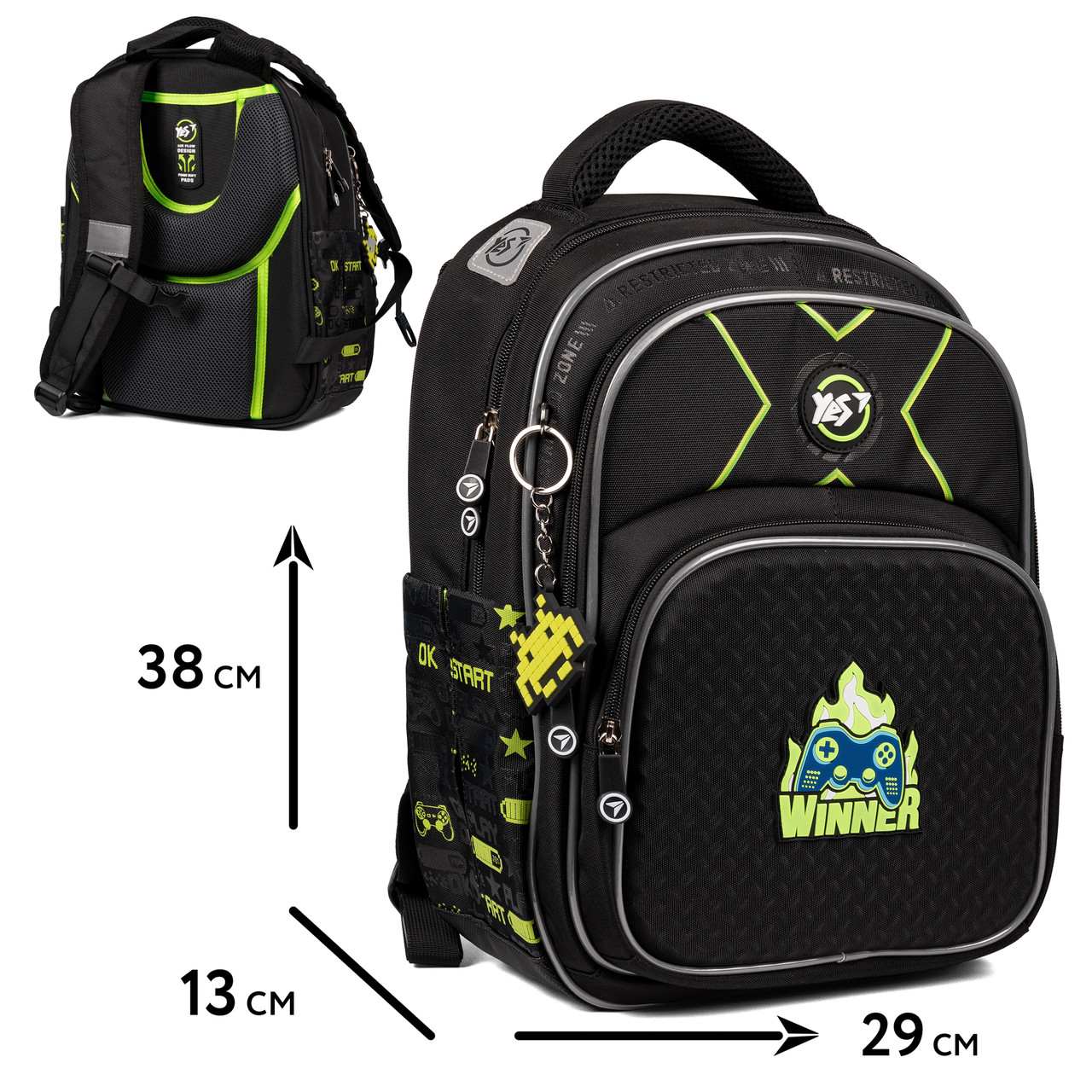 Рюкзак шкільний напівкаркасний Yes Gamer S-91, фото 1