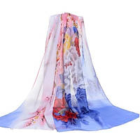 Жіночий шифоновий шарф з квітами, різнобарвний - розмір шарфа приблизно 145*48см, 100% віскоза