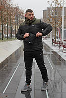 Комплект Европейка хаки-черная + штаны утепленные. Барсетка и перчатки в подарок! BKA