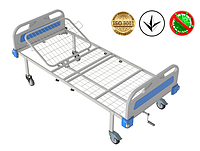Кровать медицинская функциональная АТОН КФ-2-МП-БП-К125 с пластиковыми быльцами и колесами 125 мм