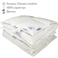 Одеяло пуховое зимнее со 100% серым гусиным пухом детское IGLEN Climate-comfort 110х140 (11014010G)