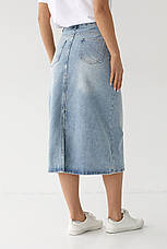 Джинсова спідниця міді з кишенями назовні — джинс-колір, S (є розміри), фото 2