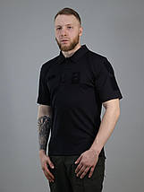 Футболка поло Coolmax Поліція,Потовідвідна дихаюча чоловіча футболка з липучками чорна, фото 3