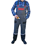 Напівкомбінезон робочий Професіонал Комбо сірий зі світловідбиваючою смугою, фото 9
