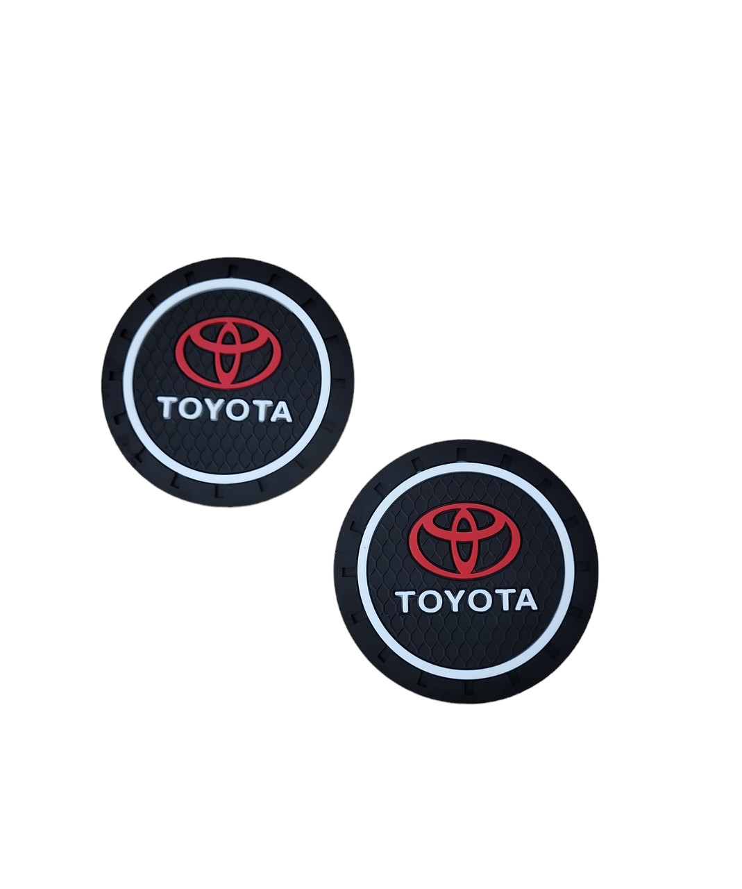 Килимки в підстаканник антиковзаючі з логотипом Toyota 7 см 2 шт