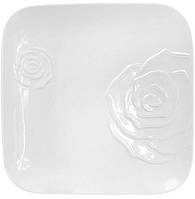 Набор 2 фарфоровые подставные тарелки "White Rose" 30x30см (белый фарфор) BKA