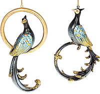 Набор 2 подвесные фигурки "Павлин и Кольцо", темно-синий с золотом BKA