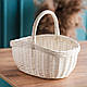 Кошик із білої лози великий Пасхальний кошик виготовлений з лози. - фото 1 - id-p2151565898