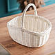 Кошик із білої лози великий Пасхальний кошик виготовлений з лози. - фото 2 - id-p2151565898