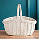 Кошик із білої лози великий Пасхальний кошик виготовлений з лози. - фото 3 - id-p2151565898