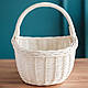 Кошик із білої лози великий Пасхальний кошик виготовлений з лози. - фото 4 - id-p2151565898