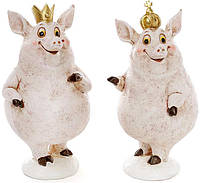 Набір 2 декоративних фігурки "Королівські свинки" 9х9х17см BKA
