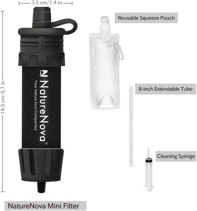 Индивидуальный фильтр для воды NatureNova Mini Water Filter для походов, путешествий и чрезвычайных ситуациях - фото 7 - id-p2151267871