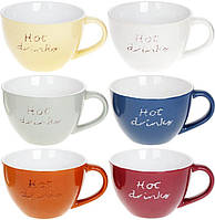 Набор 6 керамических чашек "Hot Drinks" 450мл, яркие Набор 6 керамических чашек "Hot Drinks" 450мл, яркие