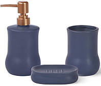 Набір аксесуарів Fissman Sapphire для ванної кімнати: дозатор, мильниця та склянка BKA
