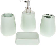 Набор аксессуаров "Mint" для ванной комнаты: дозатор, подставка для зубных щеток, стакан, мыльница BKA