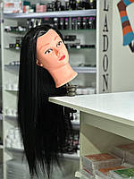 Голова манекен на штативе брюнетка для отработки причесок длина волос 67 см