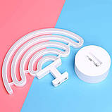 HOSYMO Rainbow Neon Sign, світлодіодна неонова вивіска з підставкою, з батарейним або USB-накопичувачем, барвиста неонова прикраса, фото 2