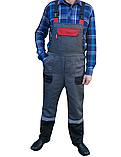 Напівкомбінезон робочий Професіонал Комбо сірий зі світловідбиваючою смугою, фото 2