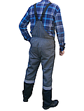 Напівкомбінезон робочий Професіонал Комбо сірий зі світловідбиваючою смугою, фото 5