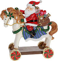 Декоративная статуэтка "Санта на Лошадке" 40см, полистоун, красный BKA