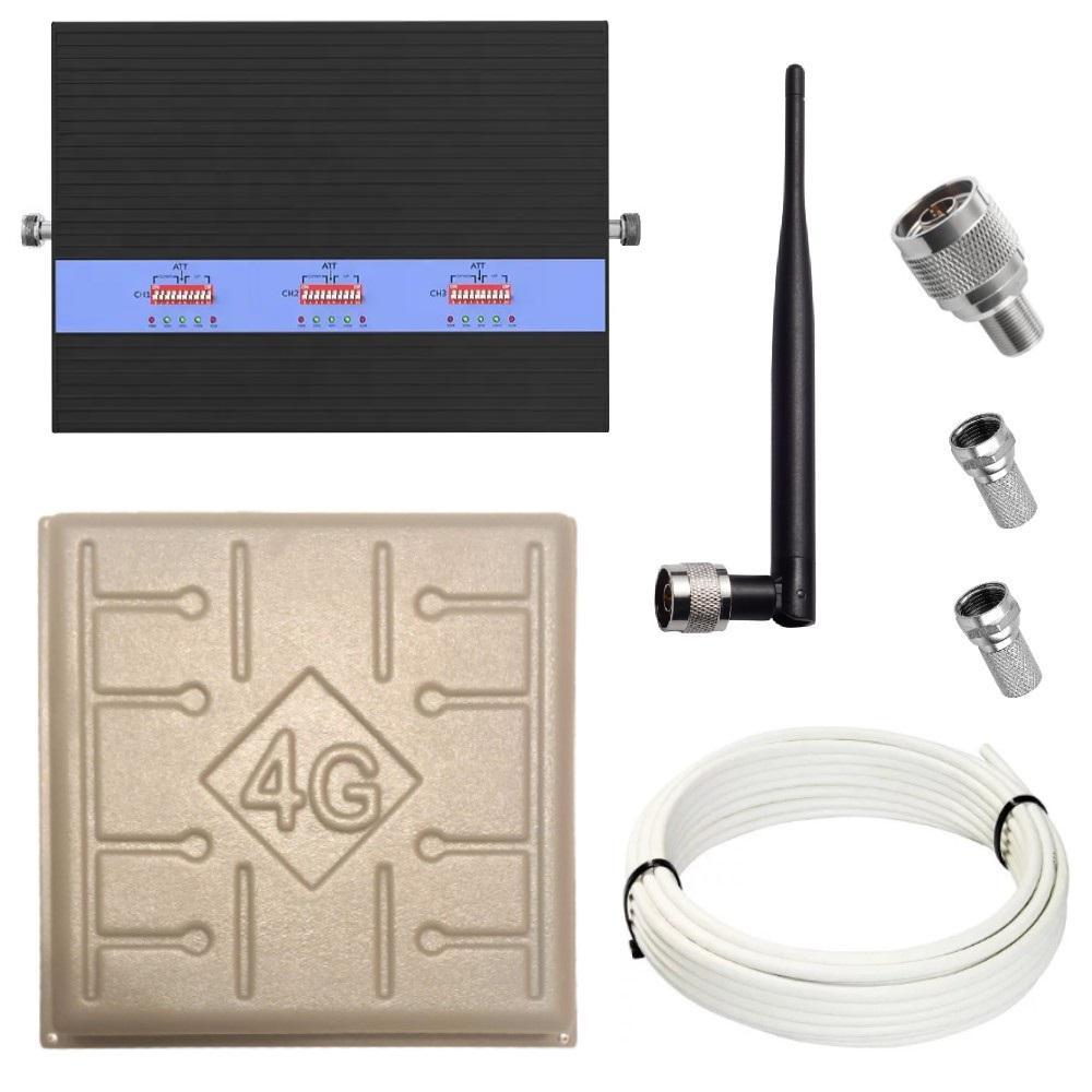 Репітер підсилювач мобільного зв'язку і інтернету Lintratek KW25A-GDW GSM 3G 4G 900 1800 2100 МГц (17/I дБі), фото 1