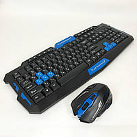 Клавіатура з мишкою HK-8100, ігрова клавіатура і миша для пк, бездротова клавіатура і миша BKA