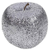 Набір 4 підвіски "Яблуко" 7см графітовий з глітером, пінопласт BKA