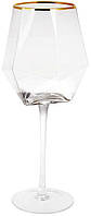 Набор 4 фужера Celine бокалы для вина 650мл, стекло с золотым кантом BKA