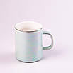 Керамічна чашка 420 мл бірюзова в дзеркальній глазурі для подарунка та повсякденного використання, фото 2