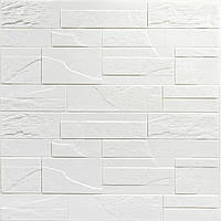Самоклеящаяся декоративная 3D панель камень Белый битый кирпич 700х770х5мм (180) SW-00000426