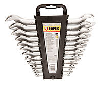 Ключи гаечные TOPEX, набор 12шт, двусторонние, CrV, 6-32мм