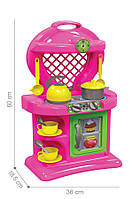 Детская игровая кухня с посудой 60х18,5х36 см Технок Розовый (2000002429067)