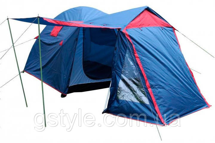 Намет 4-місний з тамбуром і 2 навіси + Тент-Шатер для кемпінгу, фото 1