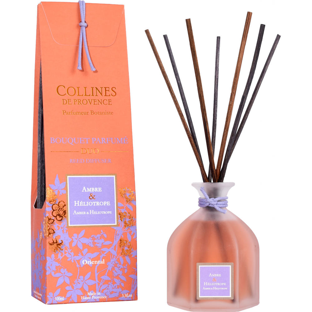 Аромадіфузор для дому Amber & Heliotrope (Амбра і Геліотроп) Collines de Provence, 100 мл