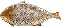 Декоративне блюдо "Рибка" 38.5х17х2см, полістоун, золото BKA