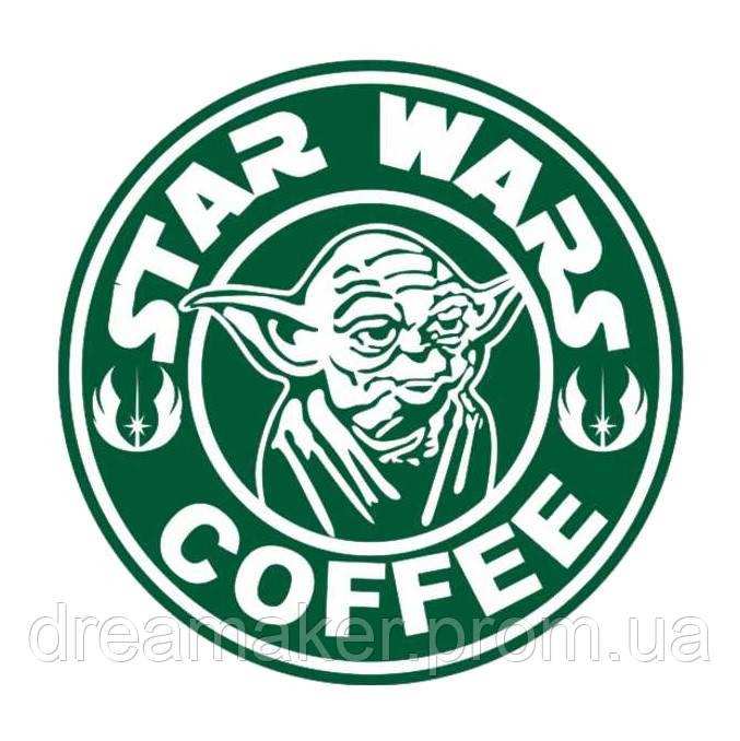 Шеврон Master Yoda Star Wars coffee майстер Йода Зоряні війни Шеврони на замовлення Військові шеврони на липучці (AN-12-423-57)