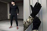 Комплект Термо 'Thermo hot' черный + перчатки флисовые черные + перчатки черные BKA