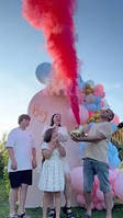 Балон з Фарбою Холі 1 кг., для свят, гендер паті, фестивалів, флешмобів, фото рожевий