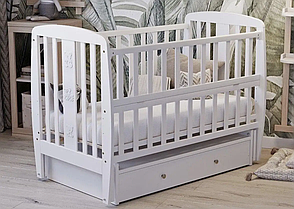 Дитяче ліжечко для новонароджених Друзі з маятником відкидною боковиною та шухлядою бук ліжко для немовлят