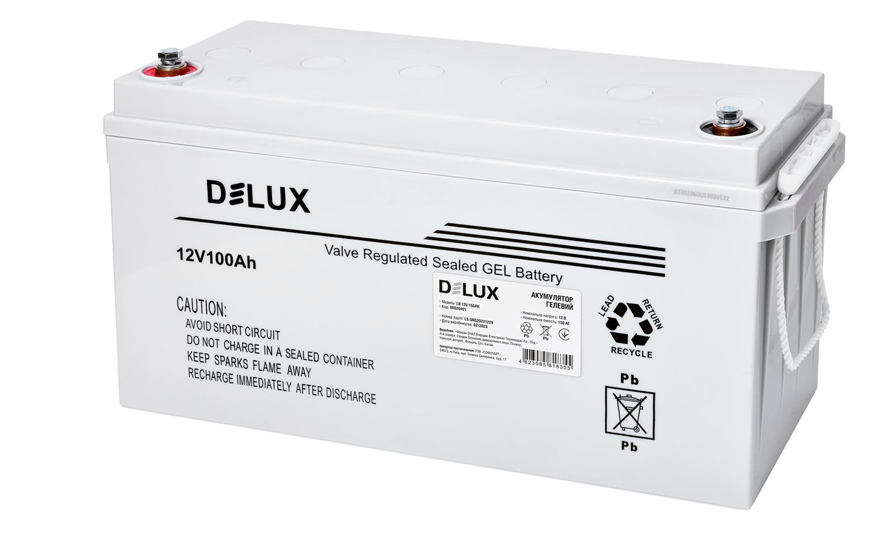 Акумулятор DELUX LB 12V 100AH гелевий, фото 1