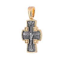 Серебряный крестик с позолотой «Распятие Господне. Ангел Хранитель» 131459 Оникс OM, код: 6731947