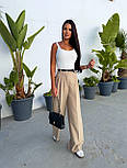Жіночі широкі брюки палаццо вільного крою з поясом, фото 8