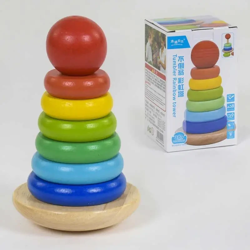 Дерев'яна Пірамідка З 39387 (48) в коробці, фото 1