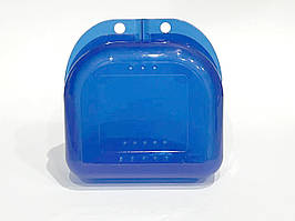 Контейнер для зберігання зубних протезів, кап, 75х65х38 мм. синій